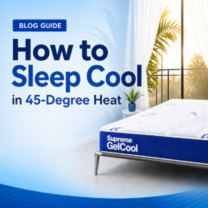 Supreme GelCool Mattress by Diamond Supreme Foam featuring cooling gel beads for 45°C summer sleep in Pakistan.